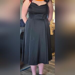 Black Satin Dress from Davids Bridal